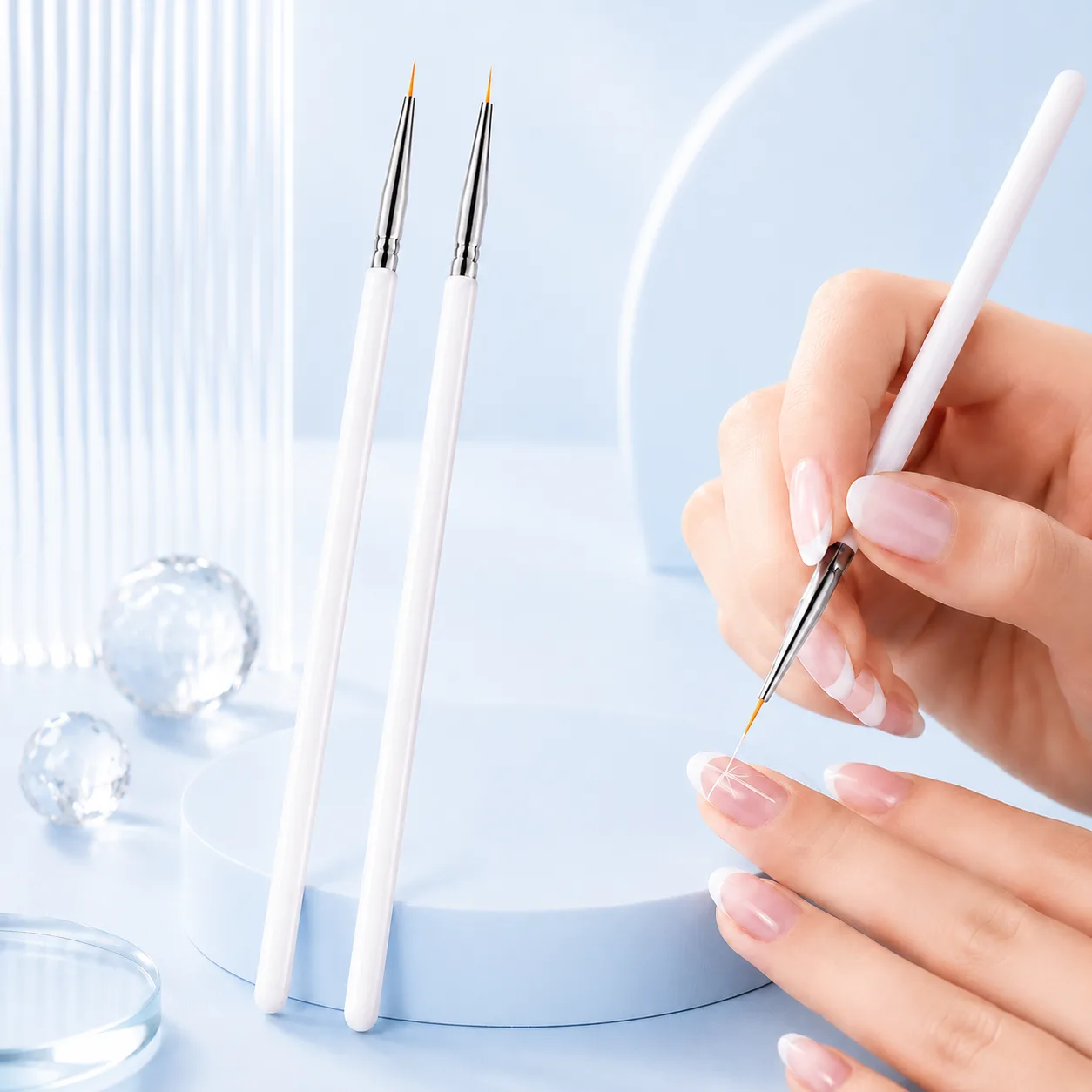 VIRAA Professional 3-Piece Nail Art Brush Set