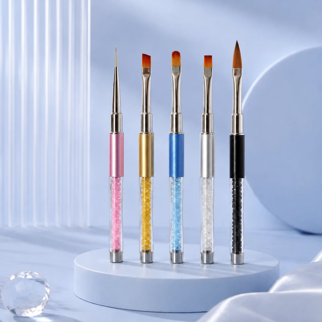 VIRAA Professional 5-Piece Gel, Nail Art & Acrylic Brush Set