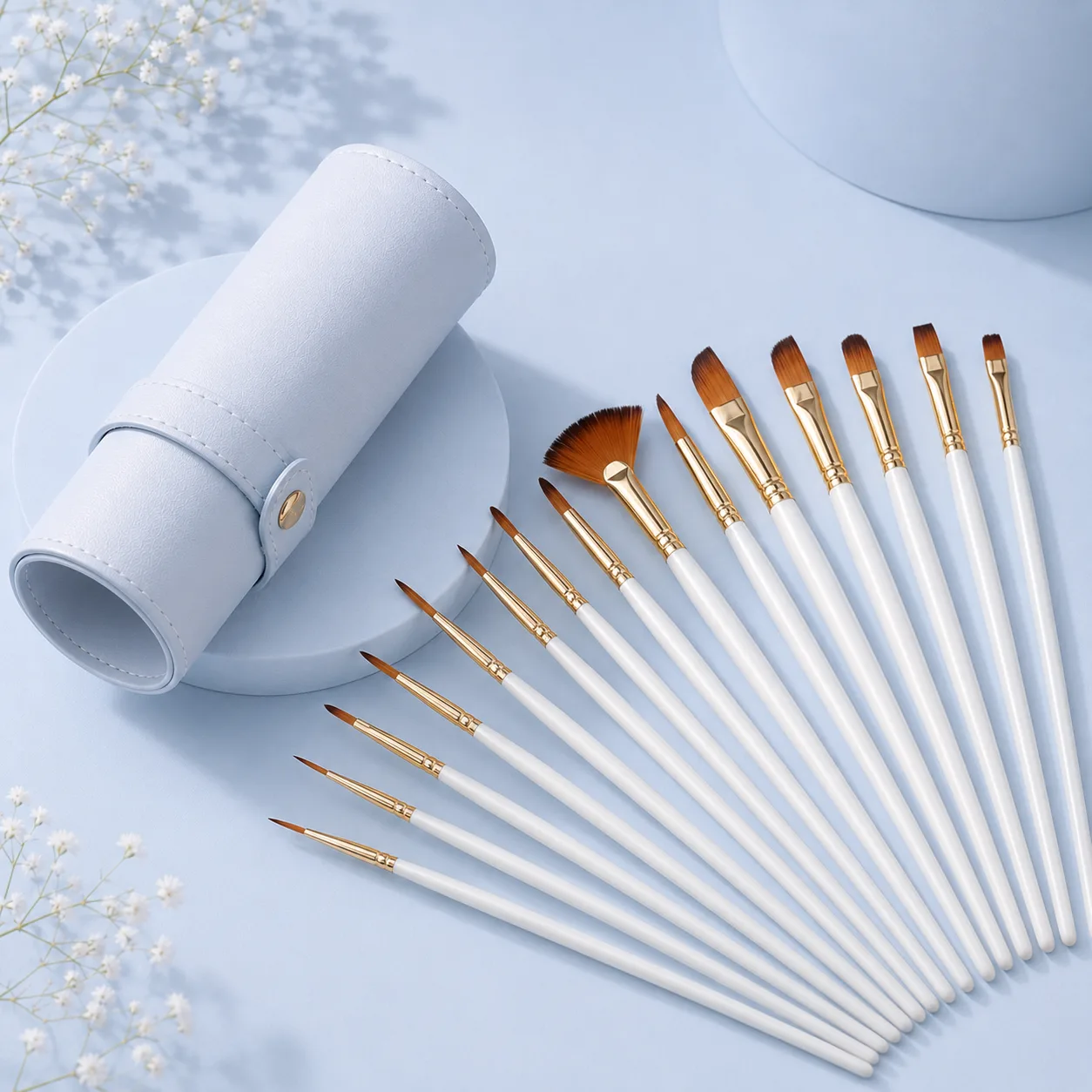 VIRAA Professional Small 12-Piece Nail Art Brush Set