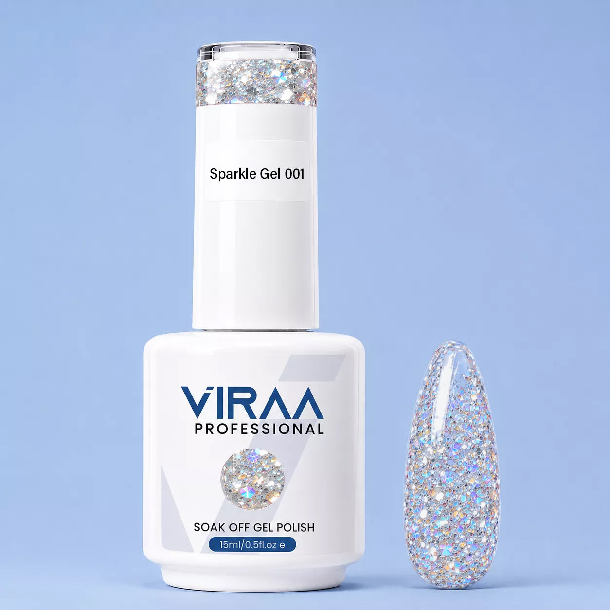 VIRAA Professional Sparkle Gel Polish 15ml in shade 01