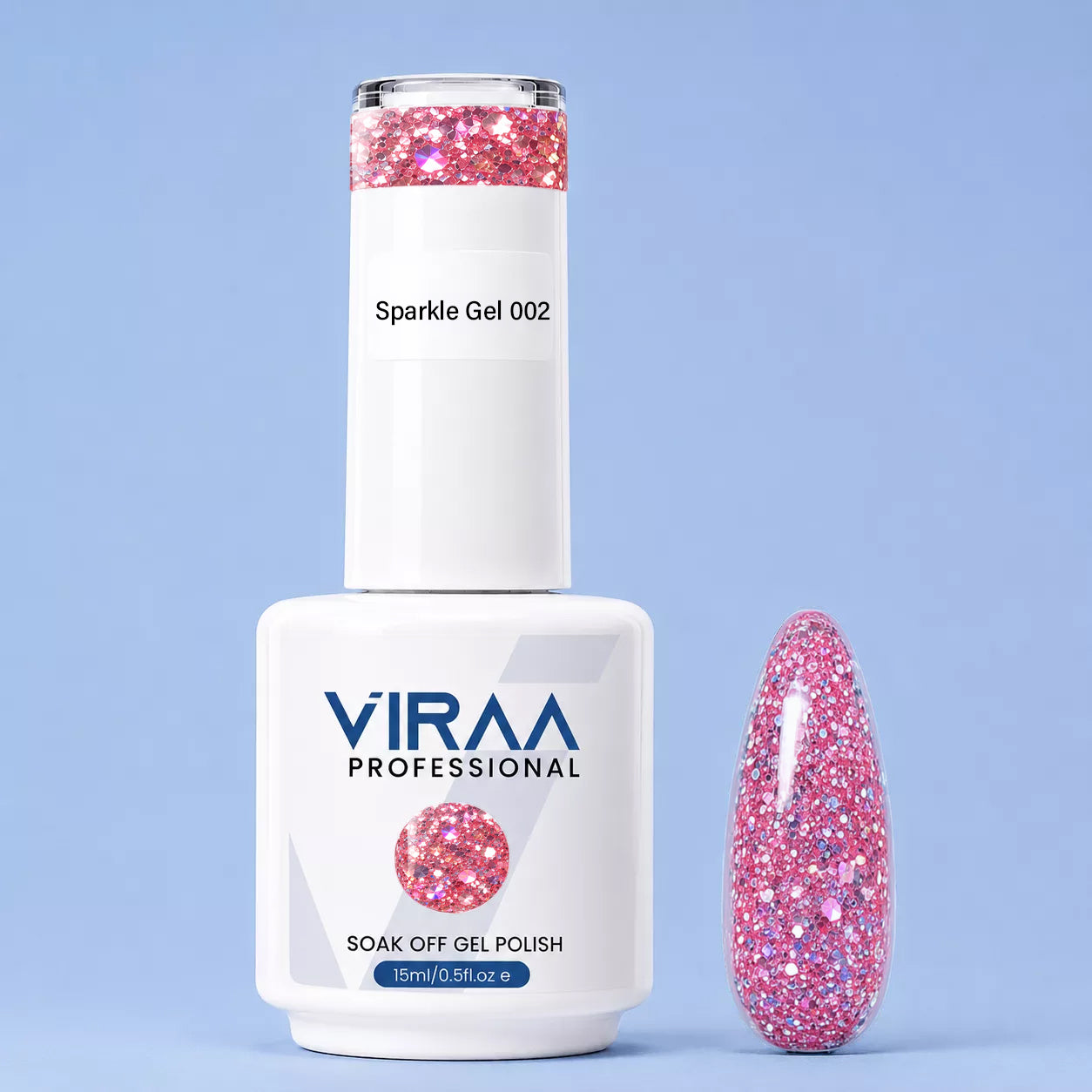 VIRAA Professional Sparkle Gel Polish 15ml in shade 02