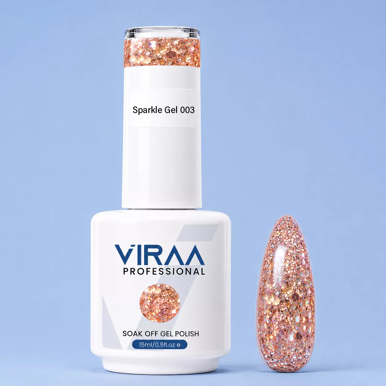 VIRAA Professional Sparkle Gel Polish 15ml in shade 03