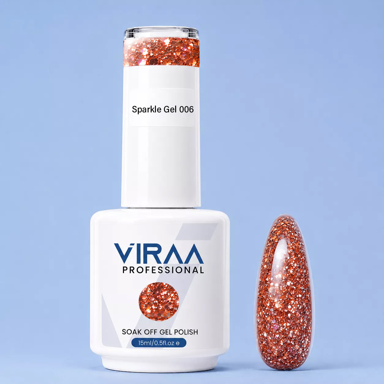 VIRAA Professional Sparkle Gel Polish 15ml in shade 06