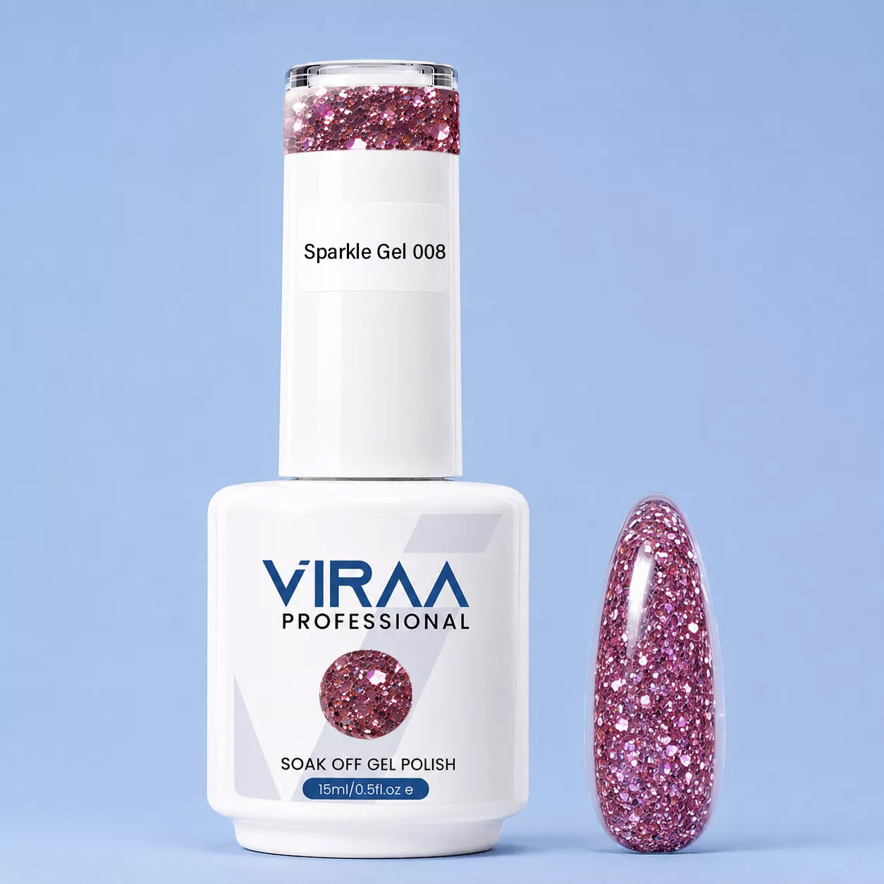 VIRAA Professional Sparkle Gel Polish 15ml in shade 08