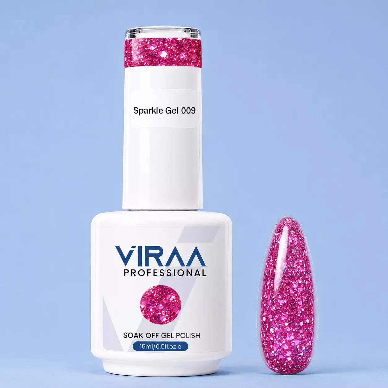 VIRAA Professional Sparkle Gel Polish 15ml in shade 09