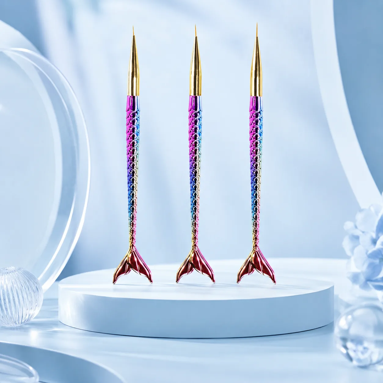 VIRAA Professional Special 3-Piece Nail Art Brush Set