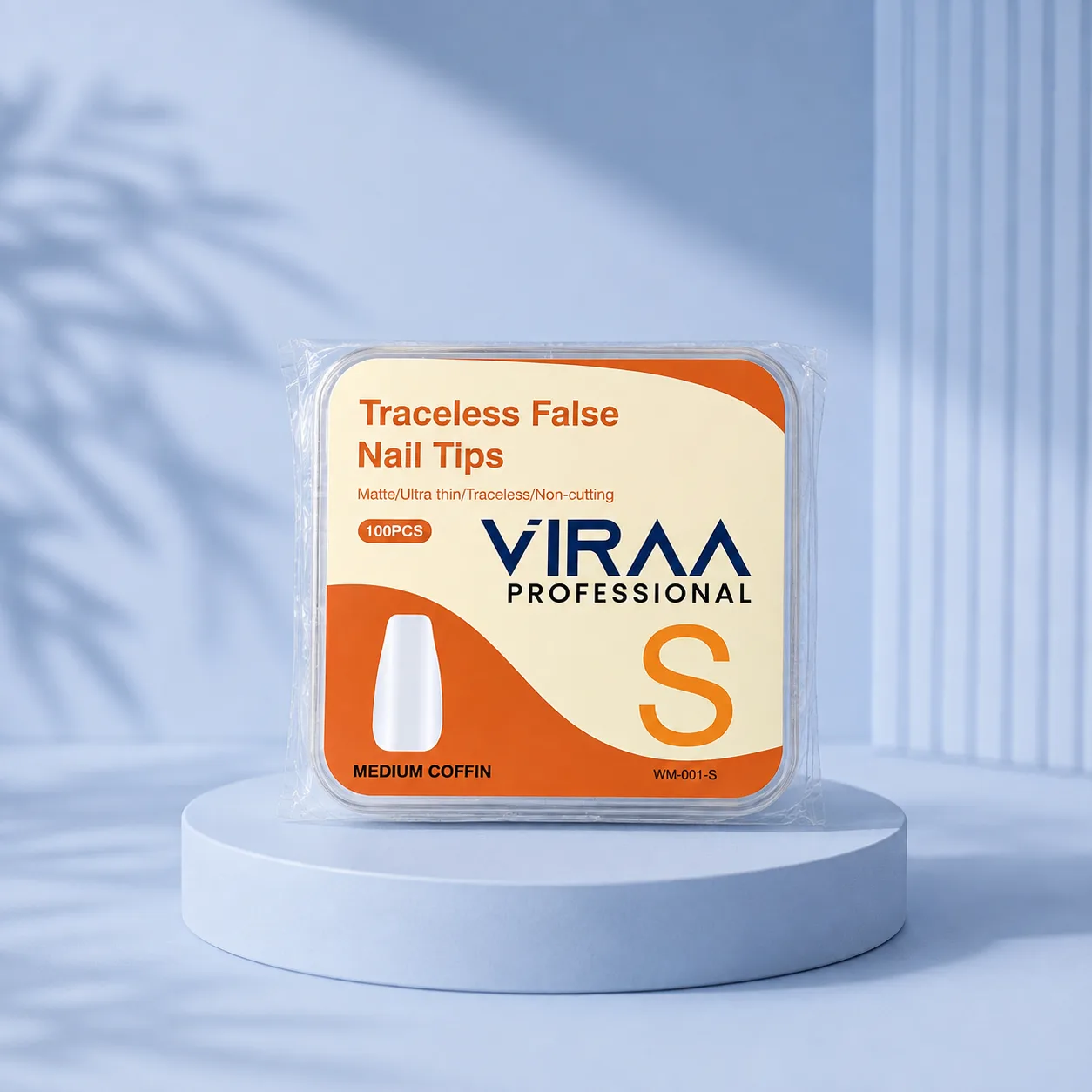 VIRAA Professional Traceless False Nail Tips in Medium Coffin